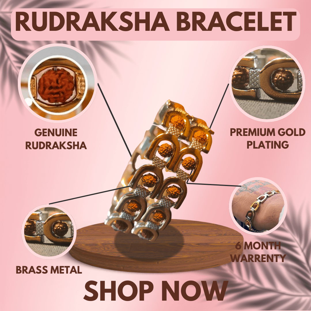 DivyaRudrakhsa Bracelet (Gold Plated) (BUY 1 GET 1 FREE)
